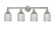Edison Four Light Bath Vanity in Matte Black (405|6164WBKG5595CL)