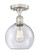 Edison One Light Semi-Flush Mount in Satin Gold (405|6161FSGG122C8CL)