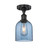 Edison One Light Semi-Flush Mount in Matte Black (405|6161FBKG5586BL)