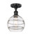 Edison One Light Semi-Flush Mount in Matte Black (405|6161FBKG5568CL)