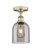 Edison One Light Semi-Flush Mount in Antique Brass (405|6161FABG5586SM)