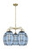 Downtown Urban Five Light Chandelier in Antique Brass (405|5165CRABG5578BL)