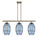 Ballston Three Light Island Pendant in Antique Brass (405|5163IABG5578BL)