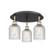 Ballston Three Light Flush Mount in Black Antique Brass (405|5163CBABG5595CL) Ballston Three Light Flush Mount in Black Antique Brass (405|5163CBABG5595CL)