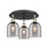 Downtown Urban Three Light Flush Mount in Black Antique Brass (405|5163CBABG5586SM)