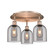 Downtown Urban Three Light Flush Mount in Antique Copper (405|5163CACG5586SM)