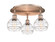 Downtown Urban Three Light Flush Mount in Antique Copper (405|5163CACG5566CL)