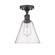 Ballston One Light Semi-Flush Mount in Antique Brass (405|5161CABGBC84)