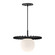 Plume One Light Pendant in Matte Black/Opal Matte Glass (452|PD501212MBOP)