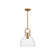 Waldo One Light Pendant in Aged Gold/Clear (452|PD411811AGCL)