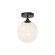 Nouveau One Light Flush Mount in Matte Black/Opal Matte Glass (452|FM505108MBOP)