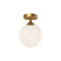 Nouveau One Light Flush Mount in Aged Gold/Opal Matte Glass (452|FM505108AGOP)