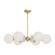 Celia Six Light Chandelier in Brushed Gold/Opal Glass (452|CH415330BGOP)