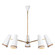 Brickell Five Light Chandelier in Matte White/Hazelnut Leather (452|CH342545MWHL)