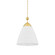 Bronson One Light Pendant in Aged Brass/White Plaster (70|BKO1501AGBWP)