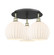Ballston Three Light Semi-Flush Mount in Black Antique Brass (405|5163CBABG121710WV)