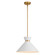 Racine One Light Pendant in Matte White/Natural Brass (63|P0399)