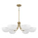 Reece Six Light Chandelier in Aged Brass and White (65|451461AW)