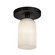 Nola One Light Semi-Flush Mount in Black/Glossy Opal Glass (347|SF57704BKGO)