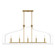 Sheffield Five Light Linear Chandelier in White with Warm Brass Accents (51|178045142)