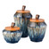 Mulry Jar - Set of 3 in Prussian Blue Glazed (45|S003711348S3)