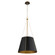 Denise Three Light Pendant in Matte Black w/ Aged Brass (19|86235980)