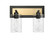 Gasol Two Light Vanity in Matte Black/Vintage Brass (59|25002MBVB)