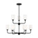 Emile Nine Light Chandelier in Midnight Black (1|GLC1109MBK)