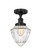 Edison One Light Semi-Flush Mount in Matte Black (405|6161FBKG6647)