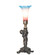 Pink/Blue Tiffany Pond Lily One Light Mini Lamp in Antique Brass (57|273023)