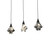 Handkerchief Three Light Island Pendant in Black Metal (57|270753)