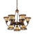 Tiffany Jeweled Peacock Nine Light Chandelier in Mahogany Bronze (57|270138) Tiffany Jeweled Peacock Nine Light Chandelier in Mahogany Bronze (57|270138)