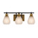 Nelson Three Light Bathroom Vanity in Brass & Black (78|AC11683BB)