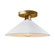 Radiance One Light Semi-Flush Mount in Gloss White (outside and inside of fixture) (102|CER6330WTWTBRSS)