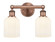 Edison Two Light Bath Vanity in Antique Copper (405|6162WACG5595GWH)