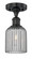 Edison One Light Semi-Flush Mount in Matte Black (405|6161FBKG5595SM)