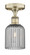 Edison One Light Semi-Flush Mount in Antique Brass (405|6161FABG5595SM)