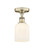 Edison One Light Semi-Flush Mount in Antique Brass (405|6161FABG5595GWH)
