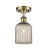 Ballston One Light Semi-Flush Mount in Antique Brass (405|5161CABG5595ME)