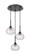 Downtown Urban Three Light Pendant in Matte Black (405|3233PBKG3237CL)