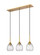 Downtown Urban Three Light Island Pendant in Brushed Brass (405|3233IBBG3236CL)