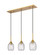 Downtown Urban Three Light Island Pendant in Brushed Brass (405|3233IBBG3235CL)