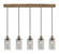 Downtown Urban Five Light Linear Pendant in Brushed Brass (405|125B5PBBG4347SM)