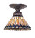 Tiffany Jeweled Peacock One Light Flushmount in Mahogany Bronze (57|276084)
