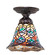 Tiffany Peacock Feather One Light Flushmount in Mahogany Bronze (57|276080)