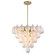Globo 13 Light Chandelier in Brushed Brass, Ombre White (78|AC11994WH)