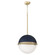 One Light Pendant in Blue|Aged Brass (19|82143280)