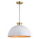 Devon One Light Pendant in Glossy White/Satin Brass (63|P0411)
