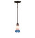 Pink/Blue Tiffany Pond Lily One Light Mini Pendant in Mahogany Bronze (57|278286)