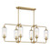 Holton Six Light Linear Chandelier in Warm Brass (51|130266322)